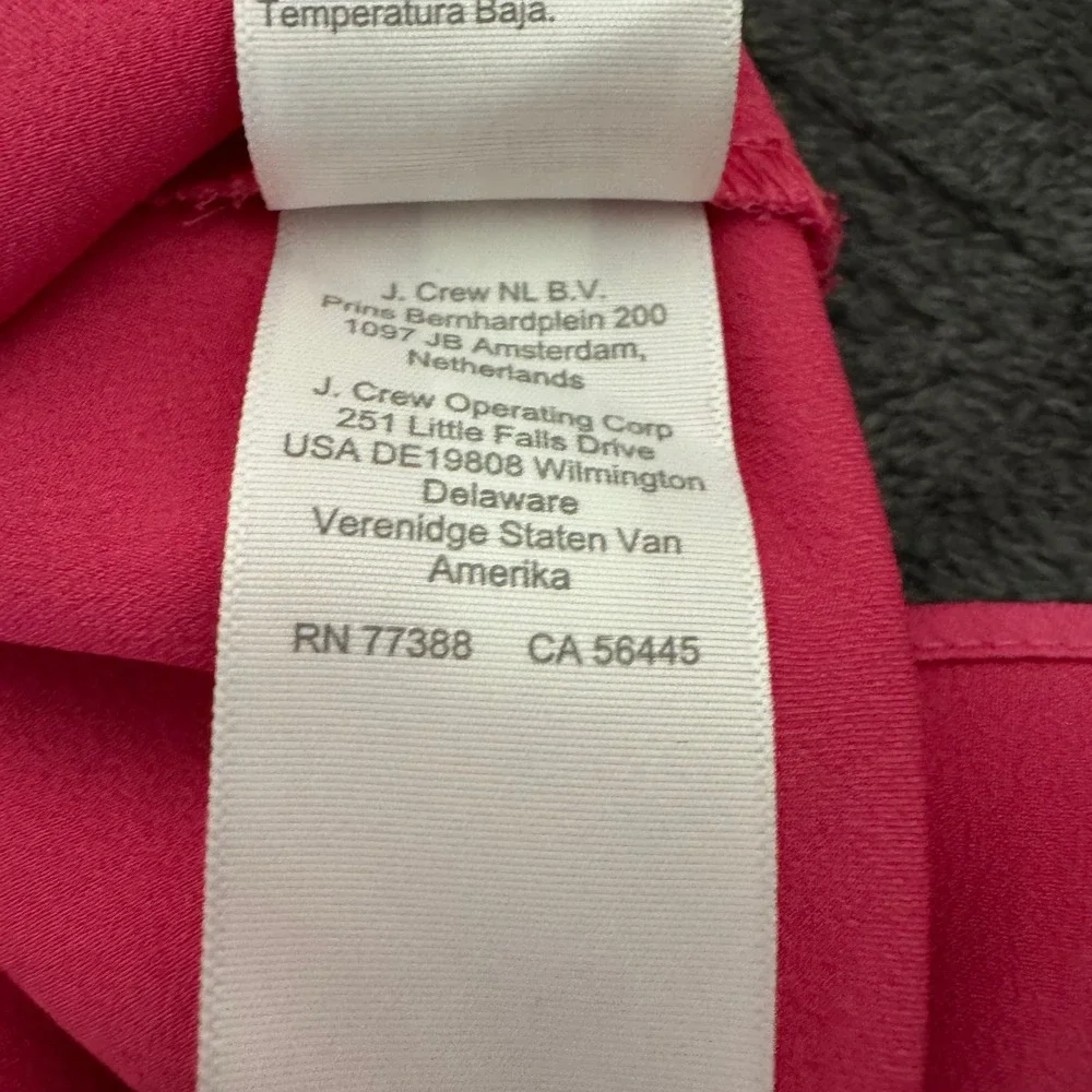 J.Crew Satin Bow-Neck Sleeveless Top Ruffle Mock Neck Pink Large